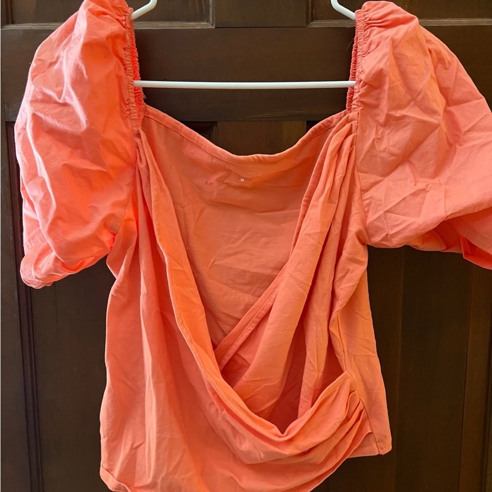 Anthropologie Coral Puff Sleeve Women's Top